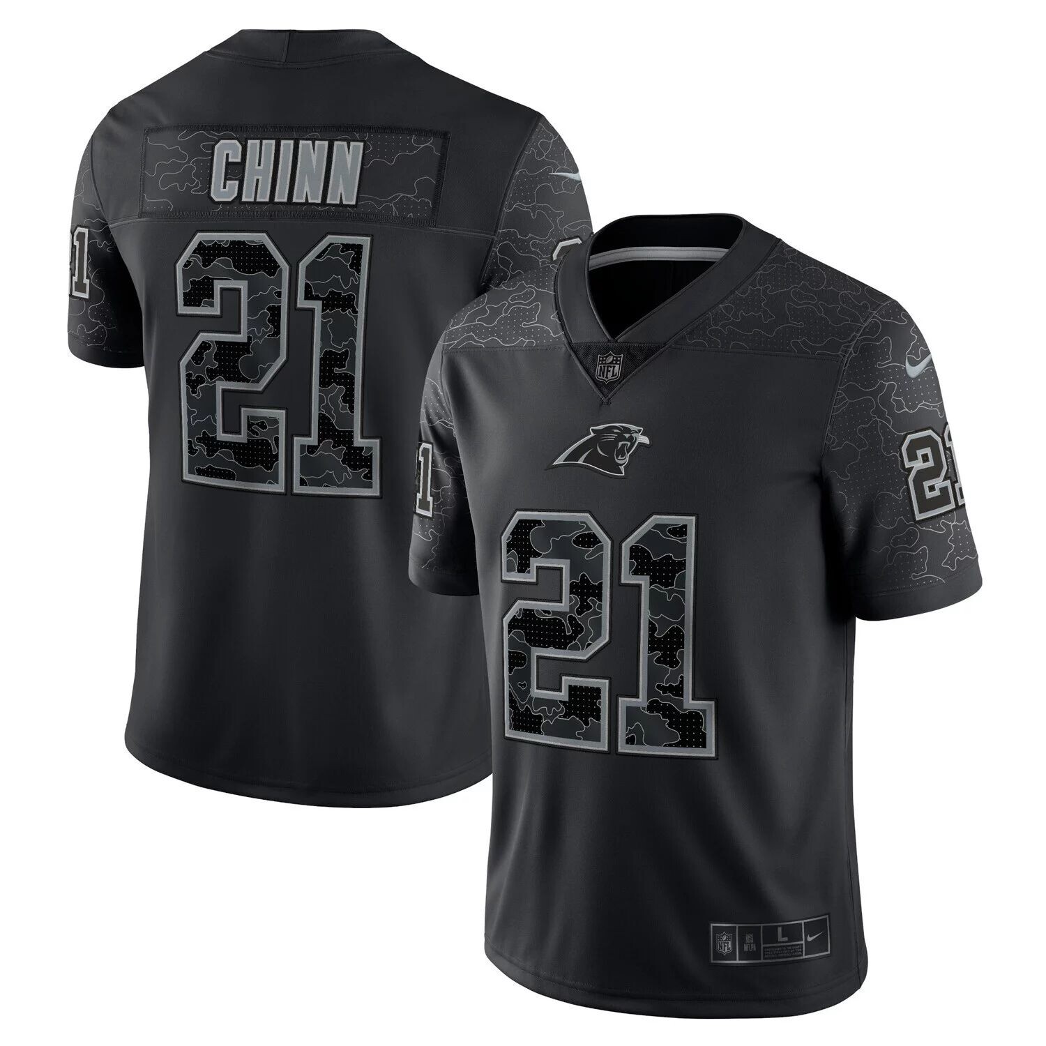 

Мужское джерси Jeremy Chinn Black Carolina Panthers RFLCTV Limited Nike
