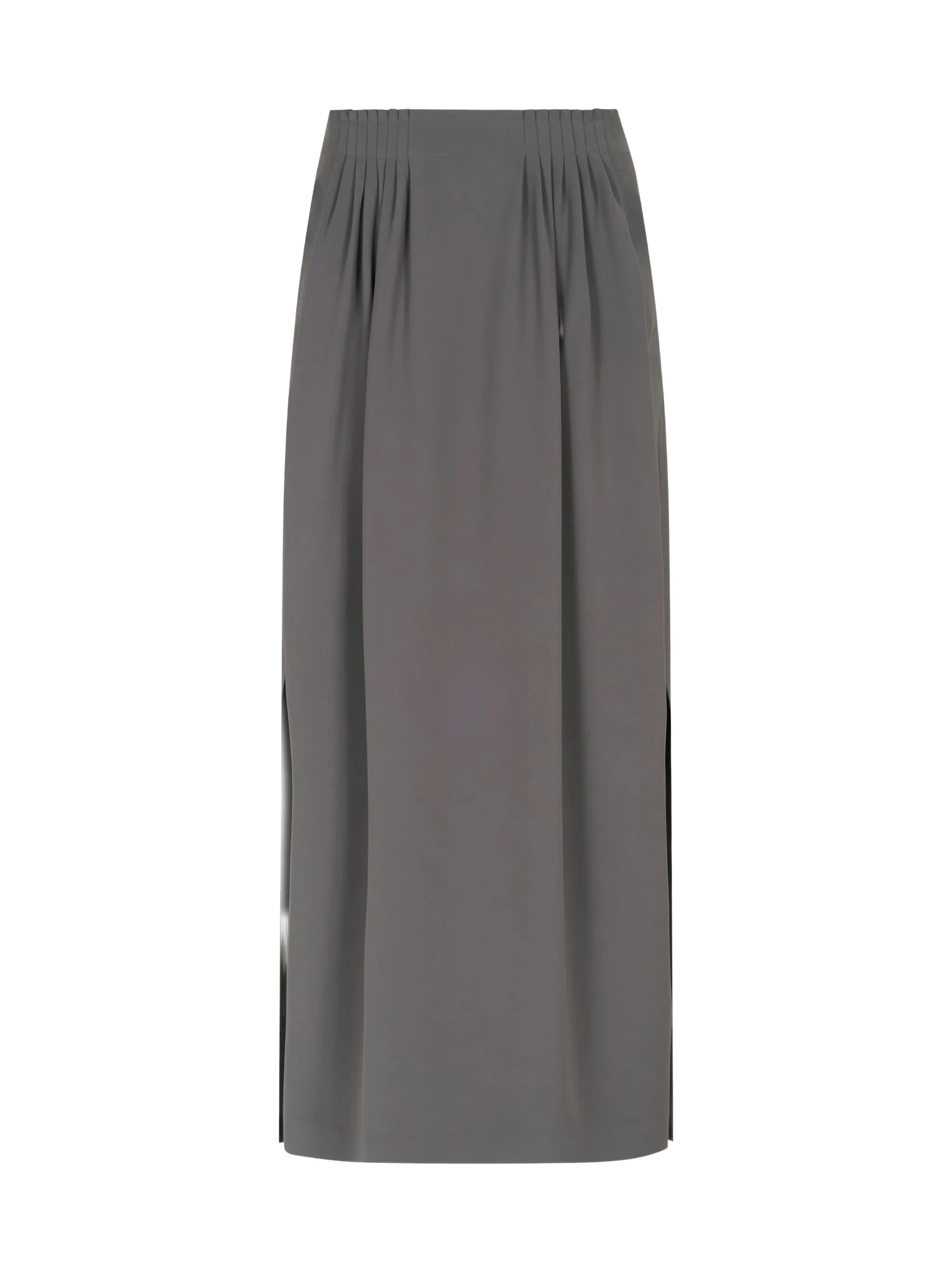 

Плиссированная юбка макси с боковым разрезом Giorgio Armani, серый