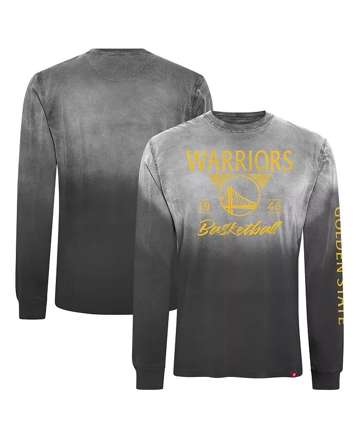 

Мужская и женская черная футболка Golden State Warriors Mohave Sun-Dipped с длинным рукавом Sportiqe