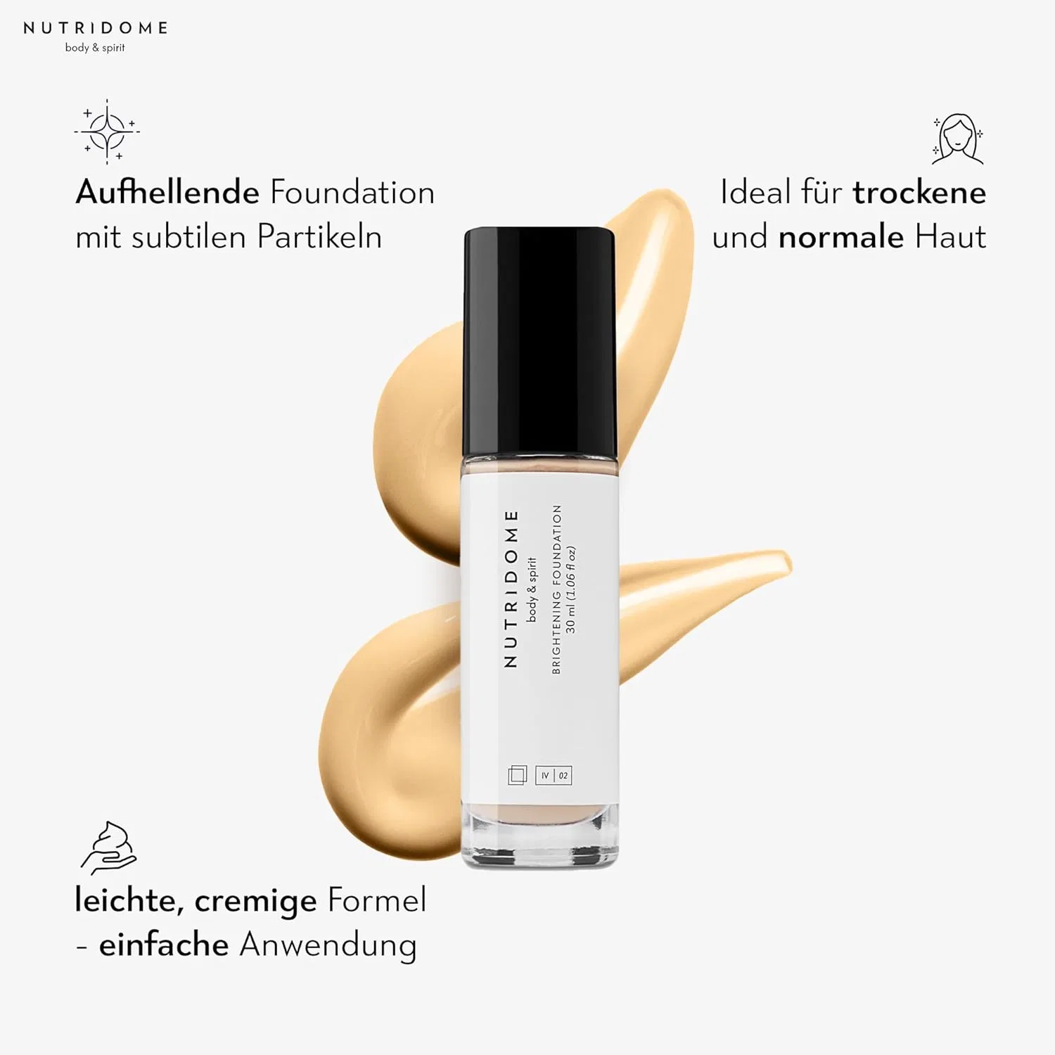 Сияющая жидкая тональная основа «Body & Spirit Face Primer Foundation» от Nutridome Nutridome, Vanilla — фото 2