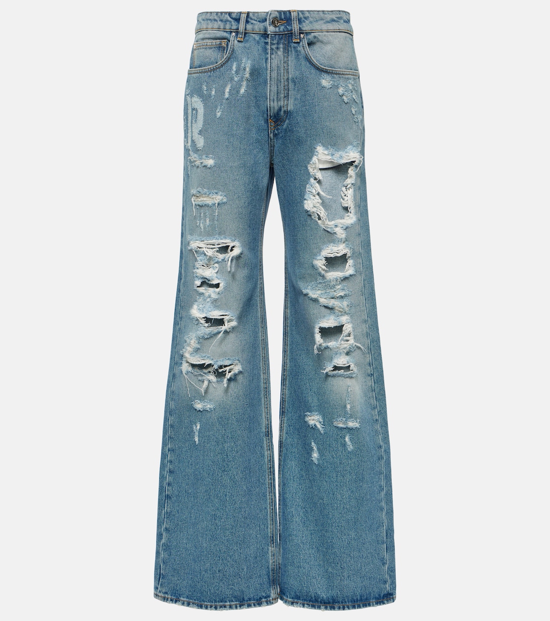 

Джинсы с высокой посадкой и широкими штанинами Rabanne, Denim Blue