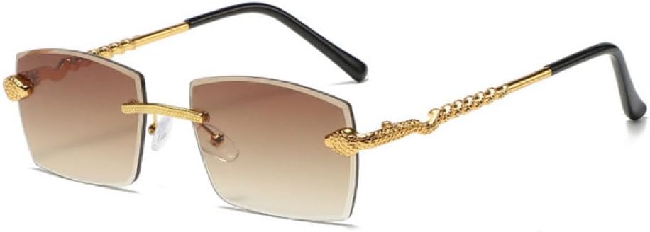 

Солнцезащитные очки Polygon без оправы для женщин в стиле ретро с змеиным рисунком и прозрачными линзами Ocean. Солнцезащитные очки для мужчин с защитой от УФ-излучения UV400 MUTYNE, Tea