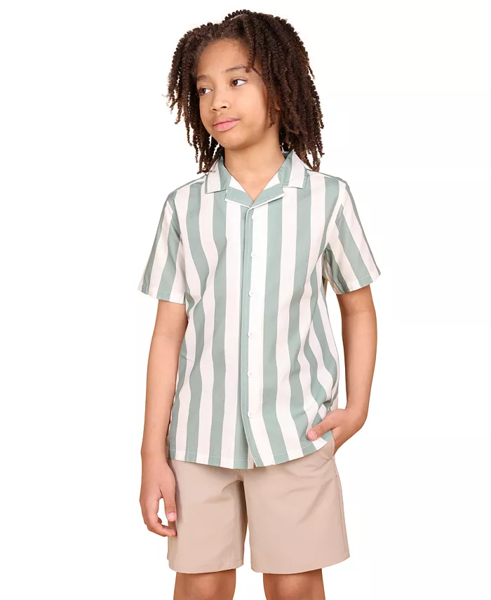 

Рубашка в полоску Big Boys Camp B By Brooks Brothers, зеленый