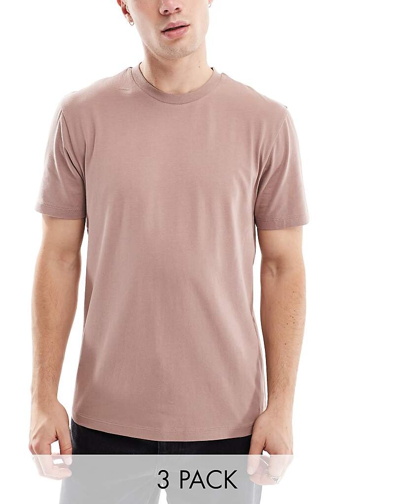 

ASOS DESIGN Комплект из 3 футболок с круглым вырезом в 3 разных цветах
