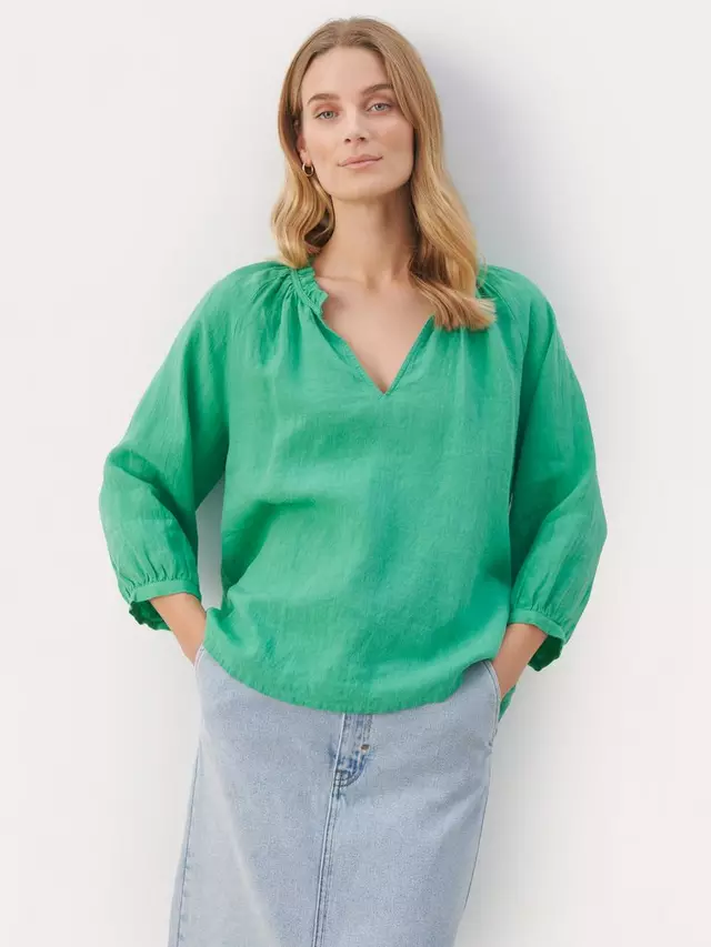 

Блуза Part Two Elody Linen, цвет green/spruce