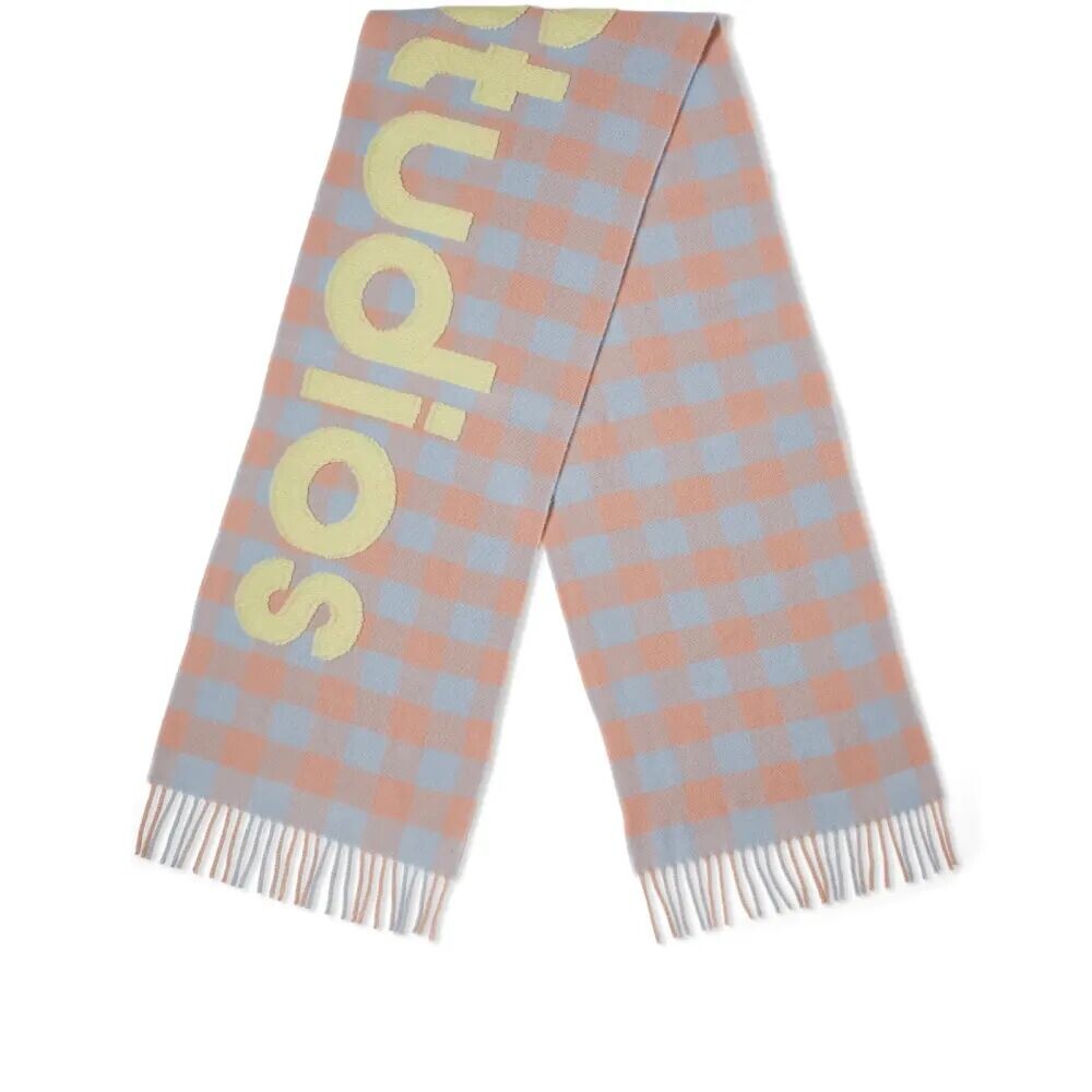 Шарф в клетку с логотипом Acne Studios Veda, зеленый