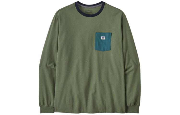 

Футболка с карманом для стикера мужская Patagonia, зеленый