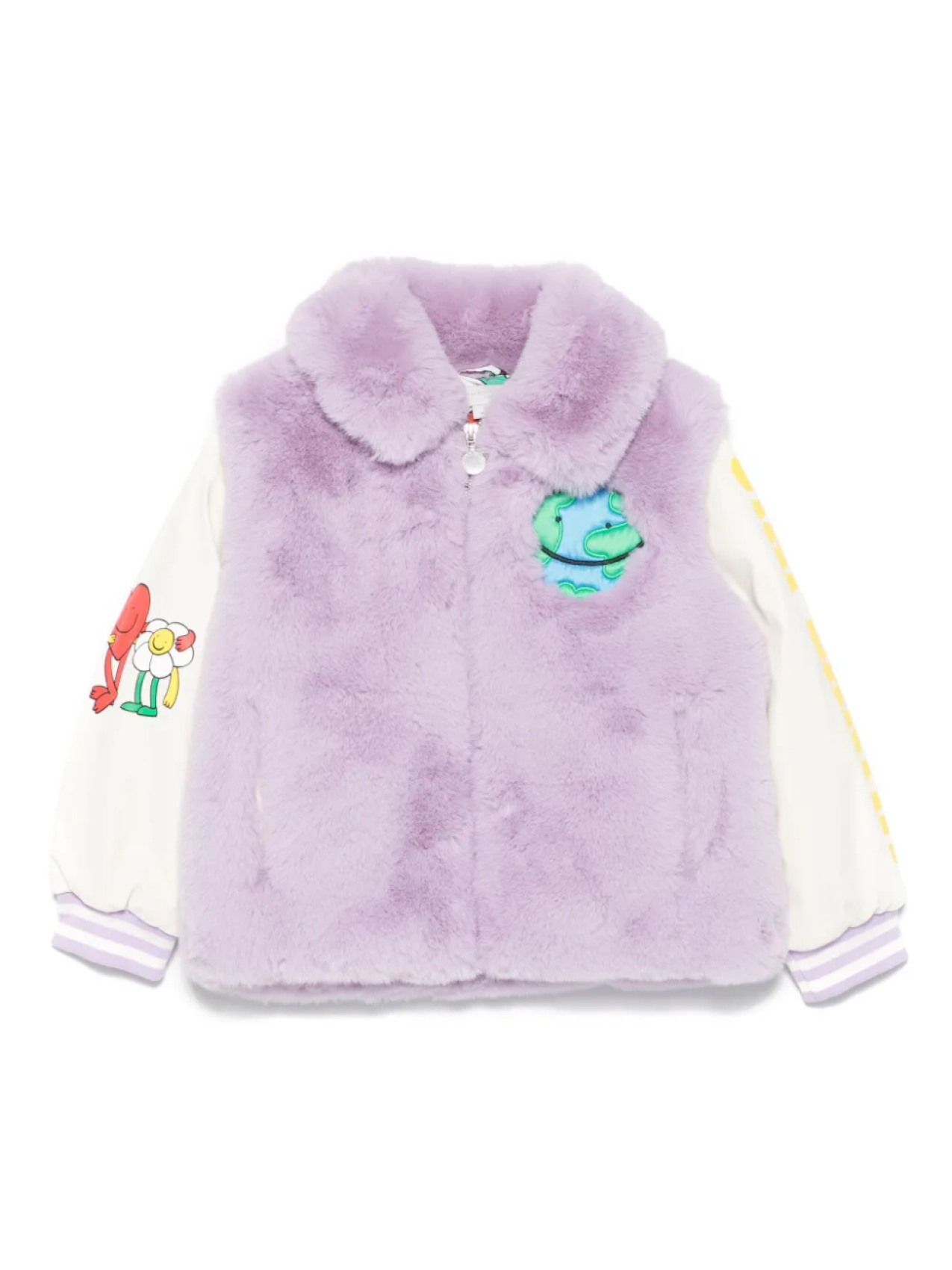 

Куртка из искусственного меха на молнии Stella McCartney Kids, фиолетовый