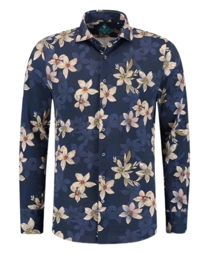 

Рубашка с принтом пике Performance District Indigo, синий