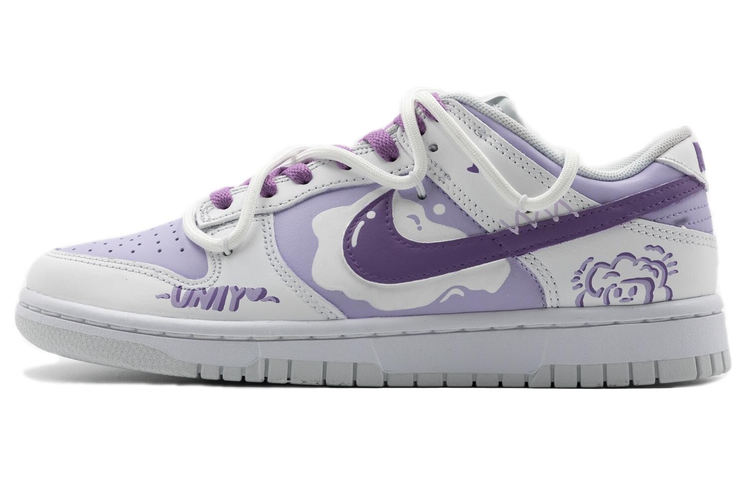 

Кроссовки Nike Dunk Skateboarding Shoes Women's Low-top White, фиолетовый