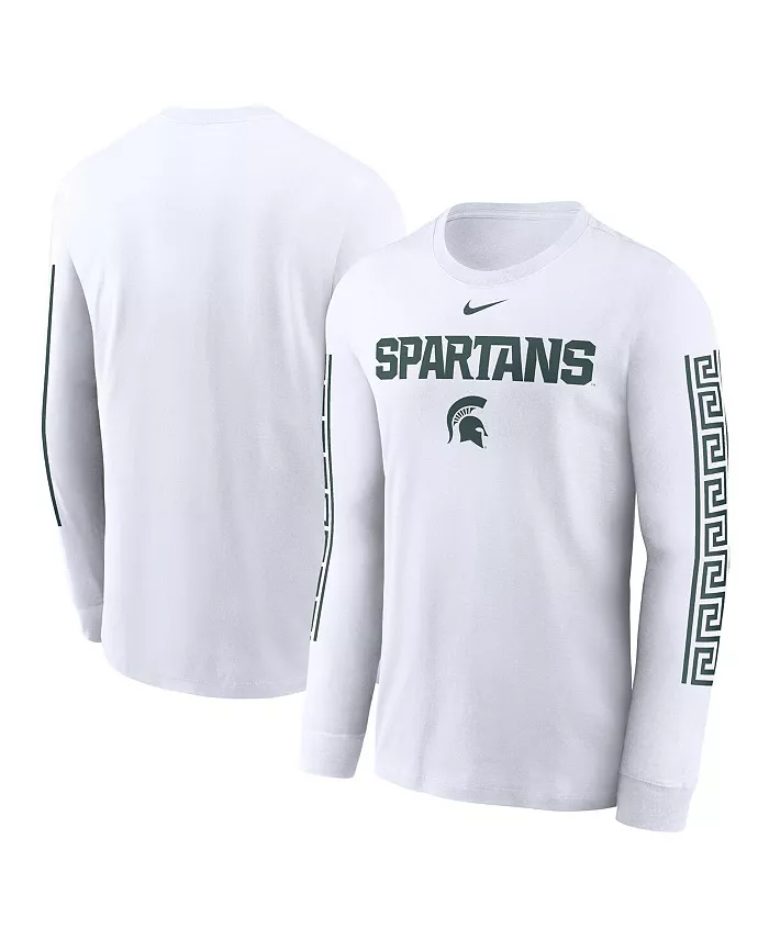 

Мужская белая футболка с длинным рукавом Michigan State Spartans Local Spirit Slogan Nike