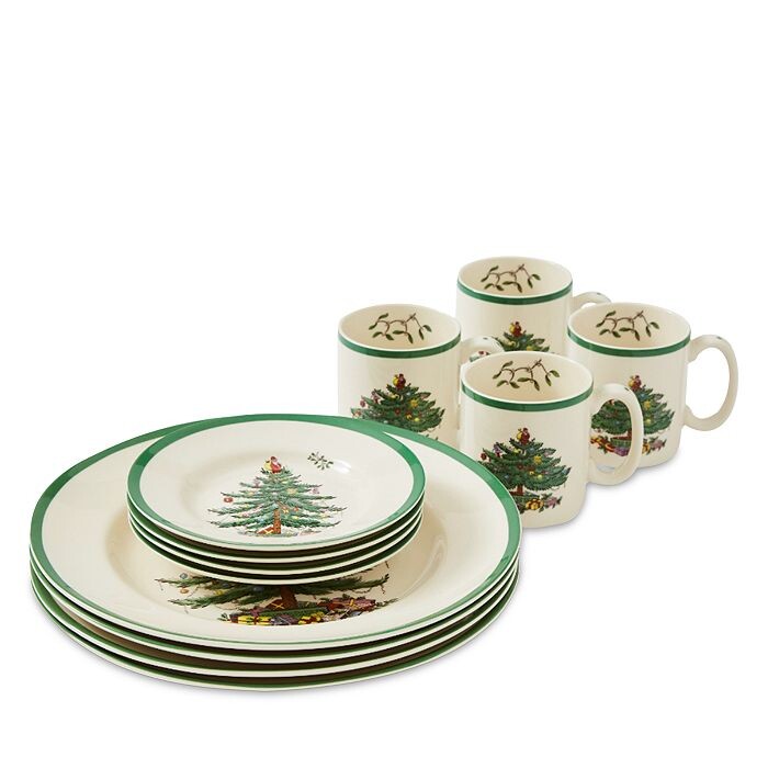 

Набор посуды Spode Christmas Tree, 12 предметов, сервиз на 4 персоны, белый