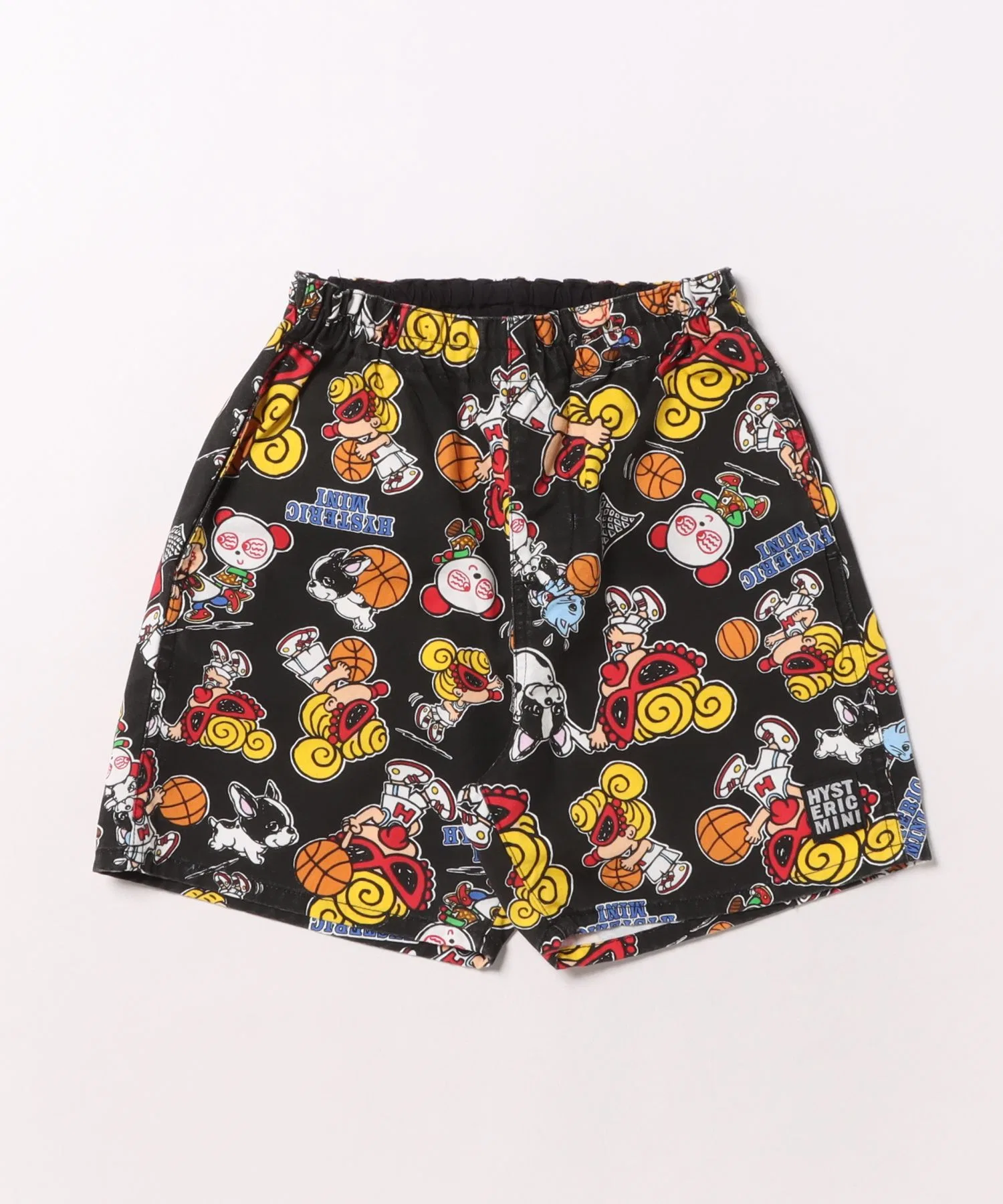 Детские хлопковые шорты с принтом HYSTERIC MINI HOOPS чёрные