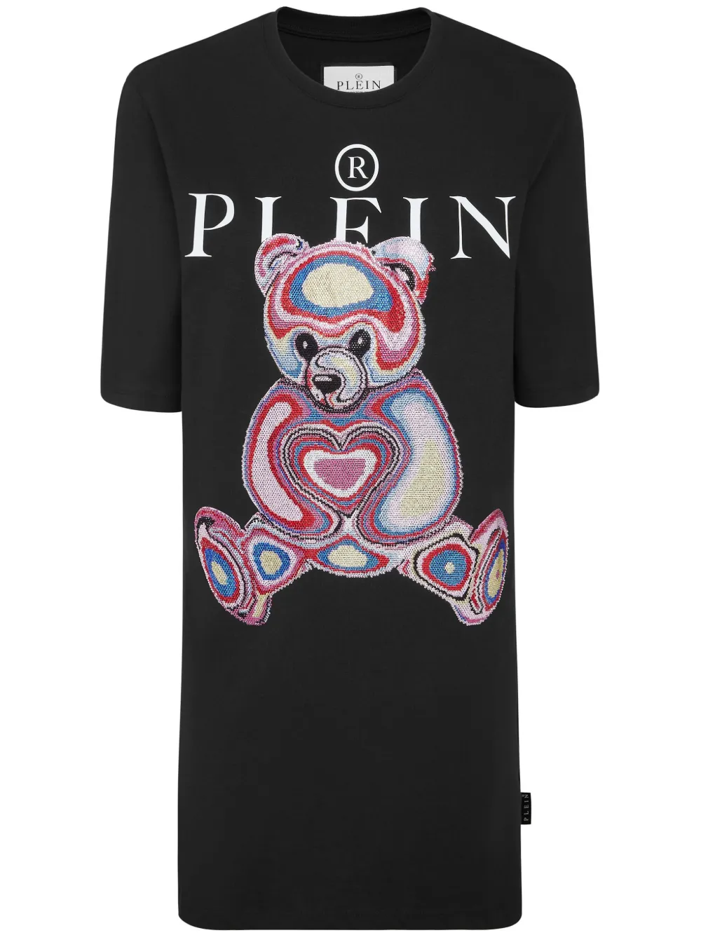 

Платье мини с вышивкой Philipp Plein, черный