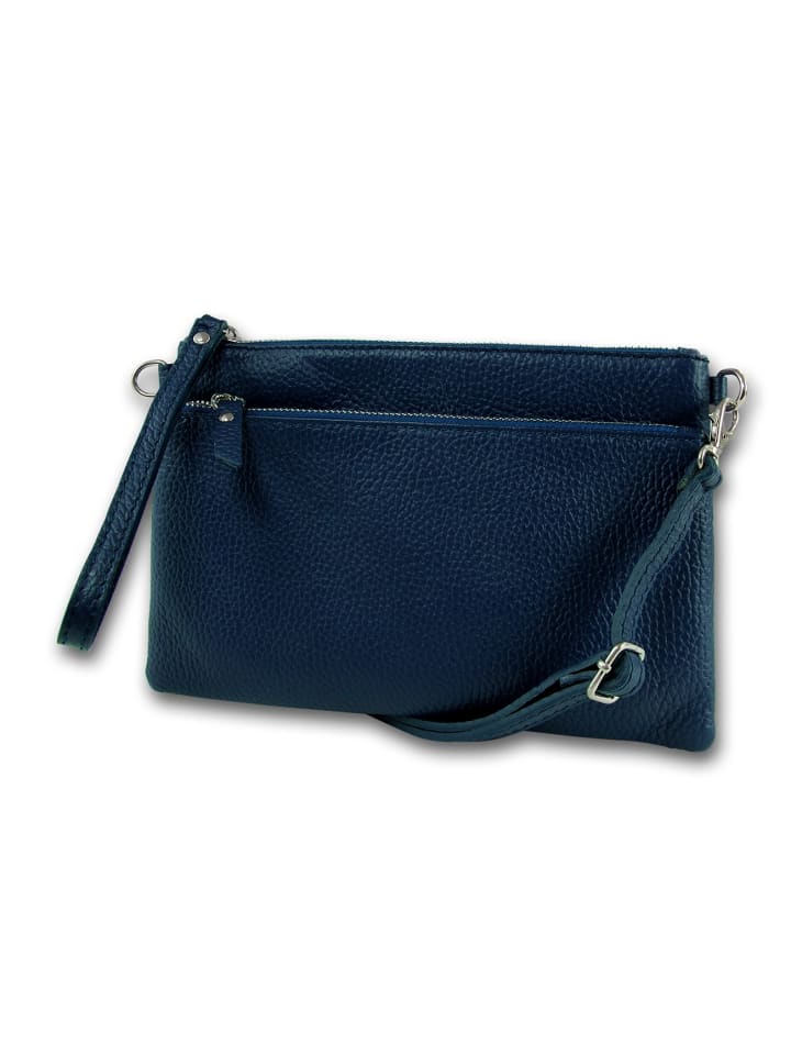 

Кожаная сумка через плечо, на запястье, сумка Toscanto синего цвета, примерно 23 см Toscanto