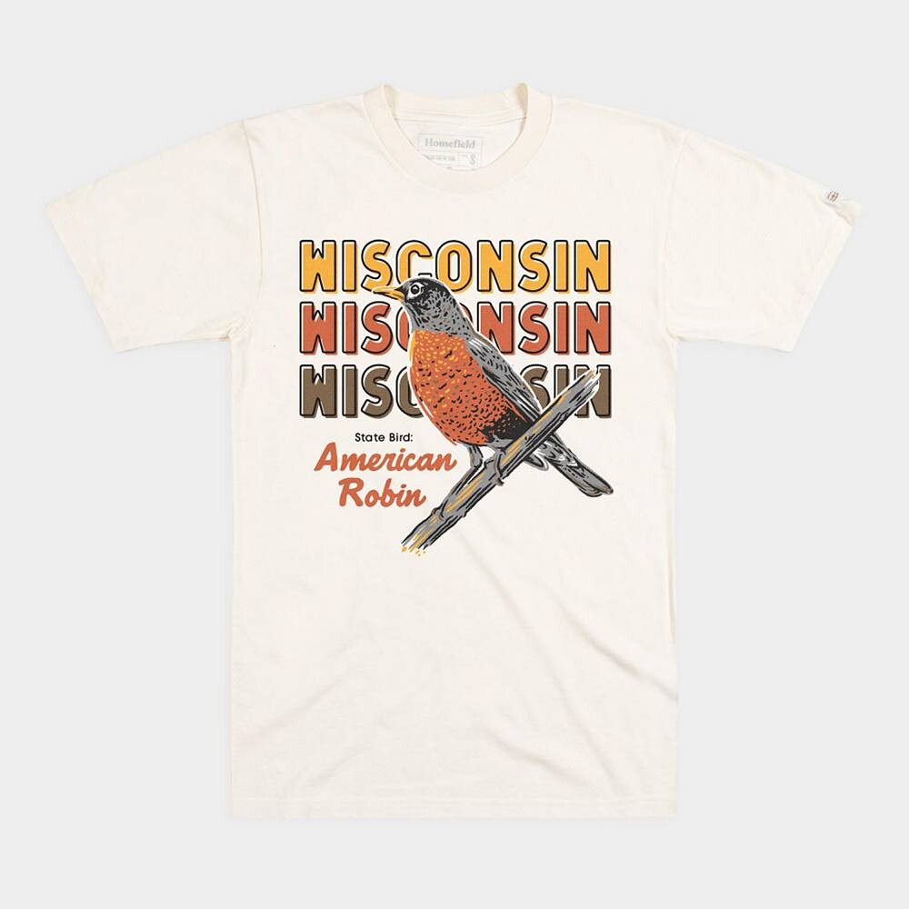 

Футболка с рисунком Homefield Wisconsin Robin, цвет Cream