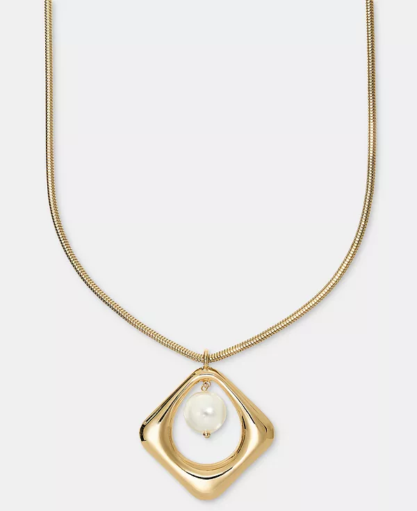 

Ожерелье с квадратным кулоном-орбитой из искусственного жемчуга, 30 дюймов + удлинитель 3 дюйма, эксклюзивно в Macy's I.N.C. International Concepts, gold/pearl
