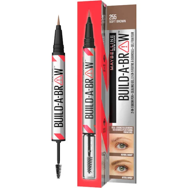 

Maybelline build-a-brow 2 простых шага: карандаш и гель для бровей Maybelline New York, цвет soft brown