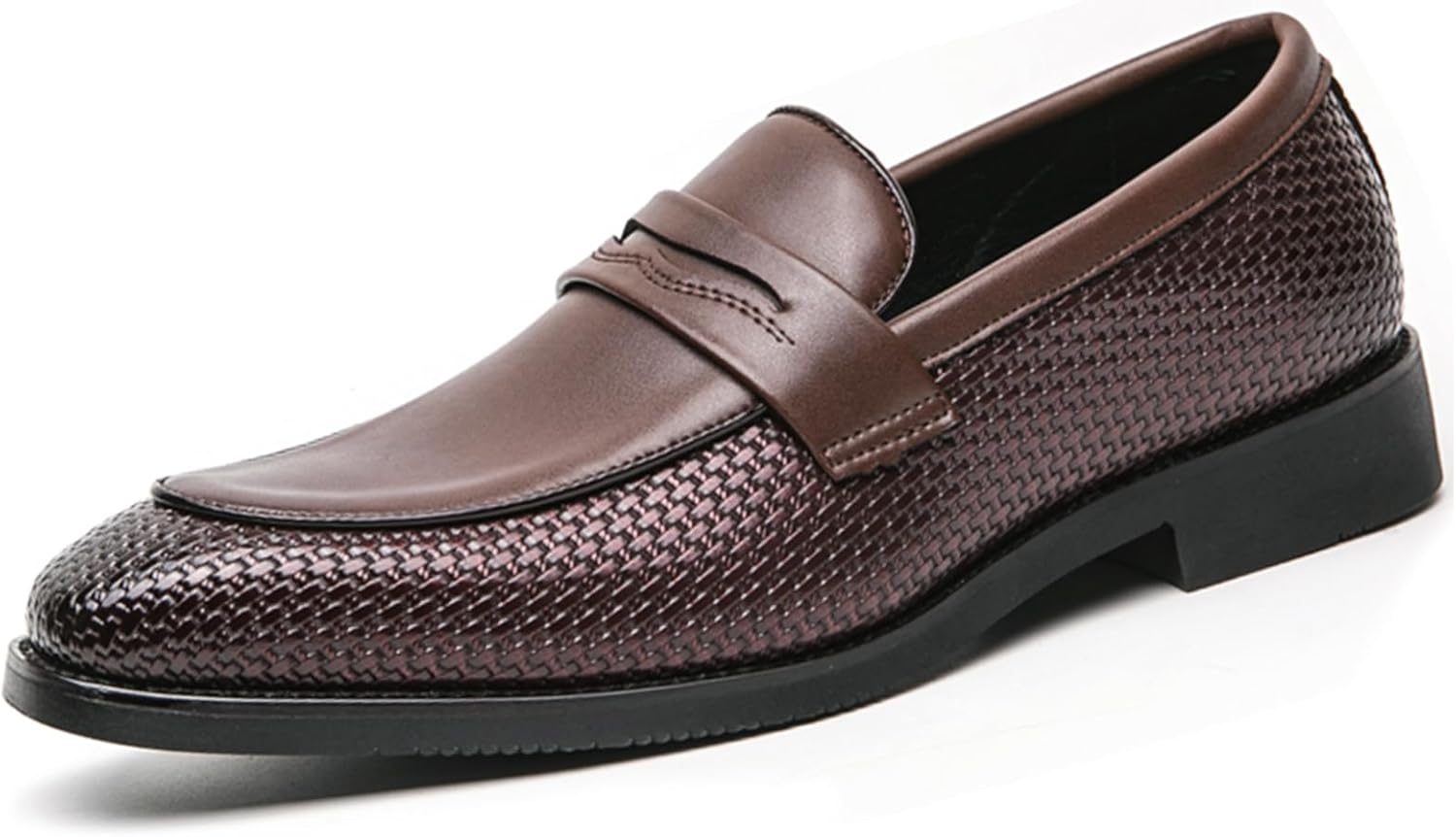 

Мужские слипоны-пенни-лоферы Классические повседневные деловые формальные туфли Свадебные туфли под смокинг для мужчин Qijozxn, коричневый