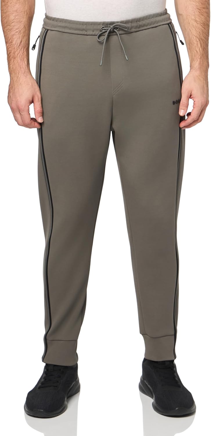 

BOSS Мужские тоновые хлопковые спортивные штаны Regular Fit, Fossil Grey