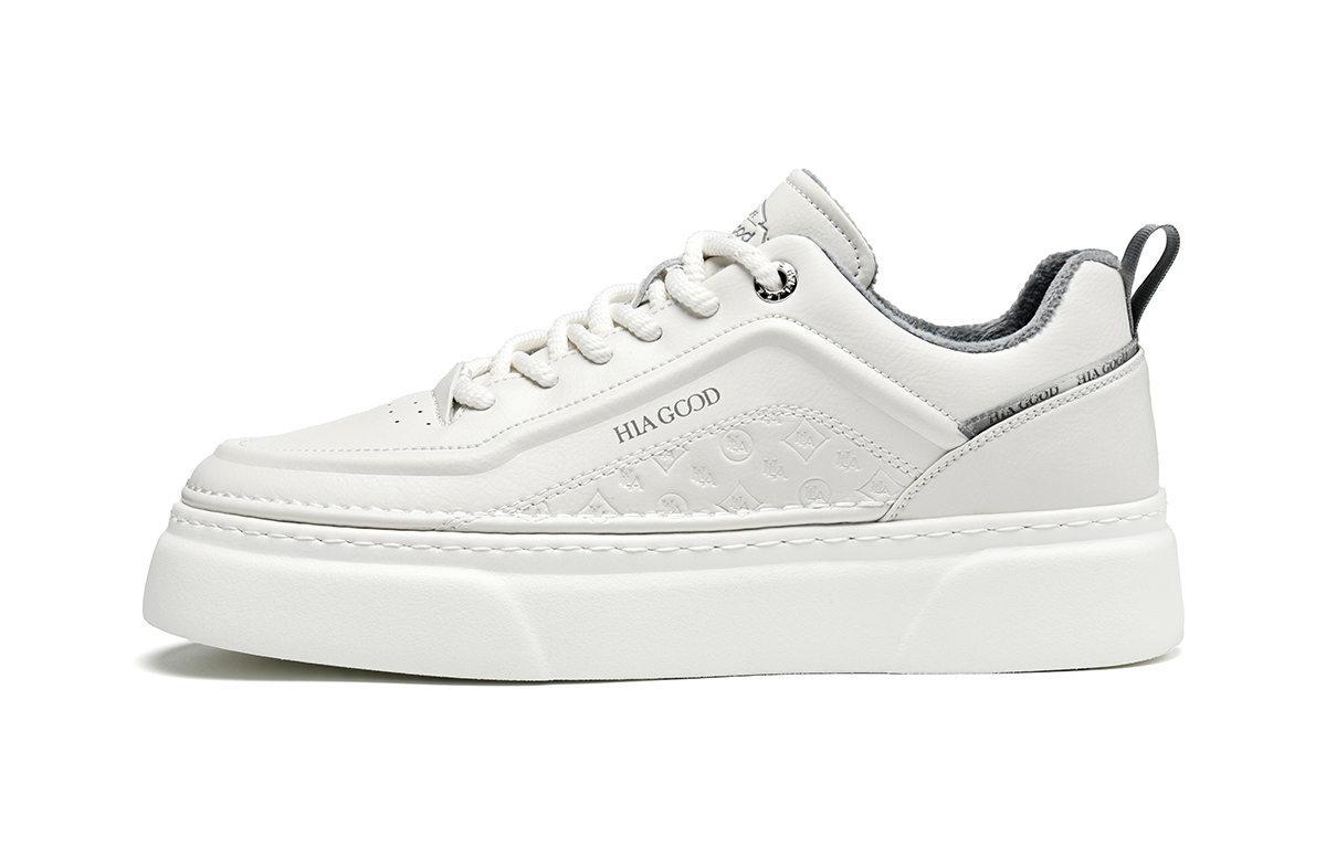 

Мужские скейтборд кроссовки Low top белый серый, ecru HLA, белый серый(Fleece-Lined)