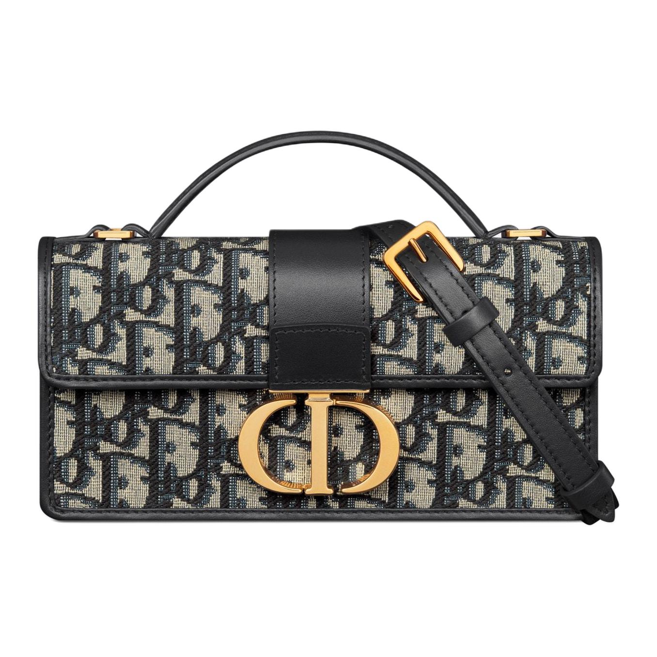 

Косая печать Тканевая Ручная Сумка Через Плечо Мини Женская Синяя DIOR