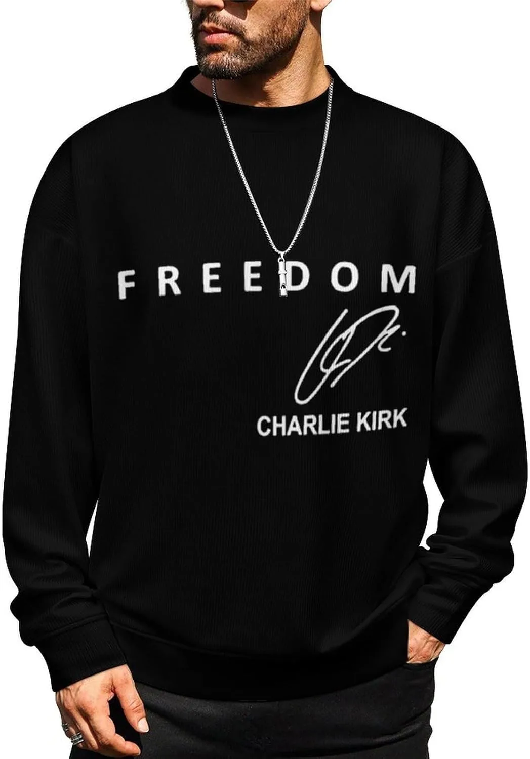 

Свитер Charlie Kirk мужской, свободный крой, длинный рукав CONGIRLBOON