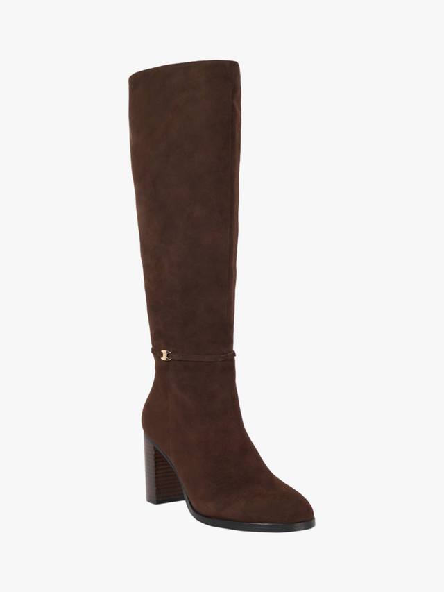 Ботинки Strap Block High Leg на высоком каблуке из замши Starlling Dune London — фото 4