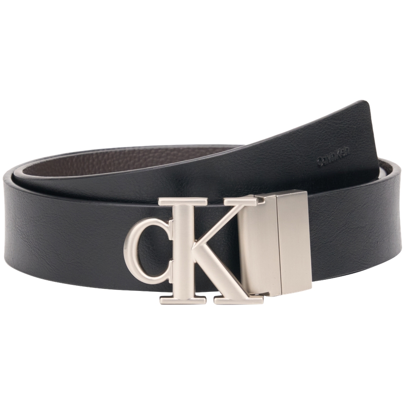 

Кожаный ремень мужской 3,5 см Calvin Klein, r2f-space черный/earth коричневый