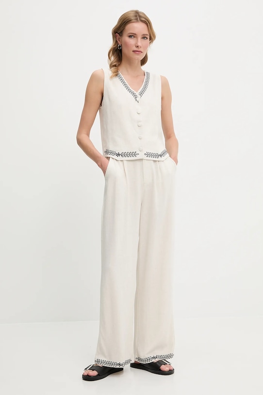 

Жилет и брюки с льном Answear.Lab, бежевый