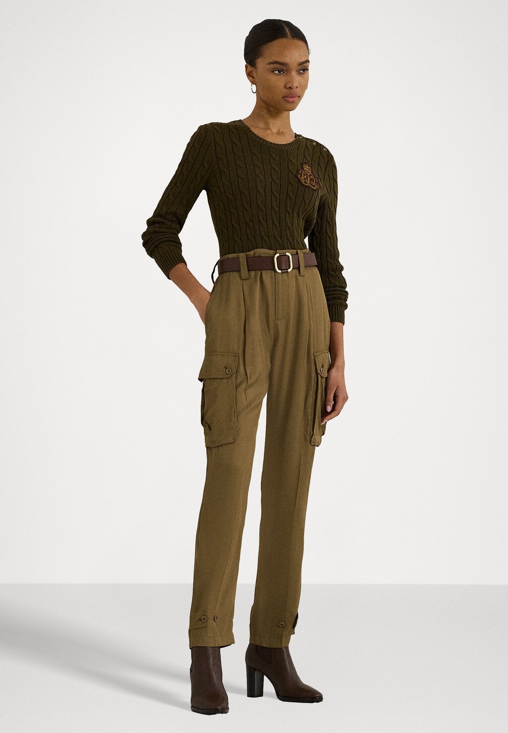 

Брюки карго TWILL CARGO ANKLE PANT Lauren Ralph Lauren, цвет Tan