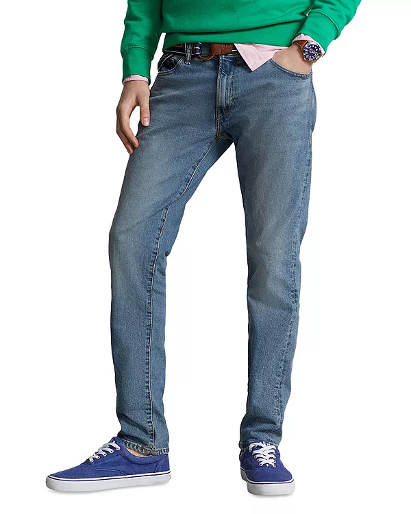 

Джинсы Sullivan Slim Fit из эластичной ткани, средне-синего цвета. Polo Ralph Lauren, синий