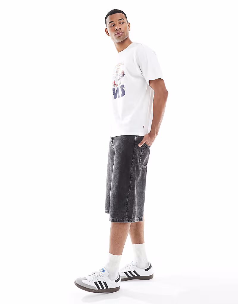 

Удлиненные джинсовые шорты черного цвета Asos Design