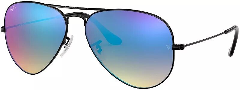 

Большие металлические солнцезащитные очки Ray-Ban Aviator, черный/синий