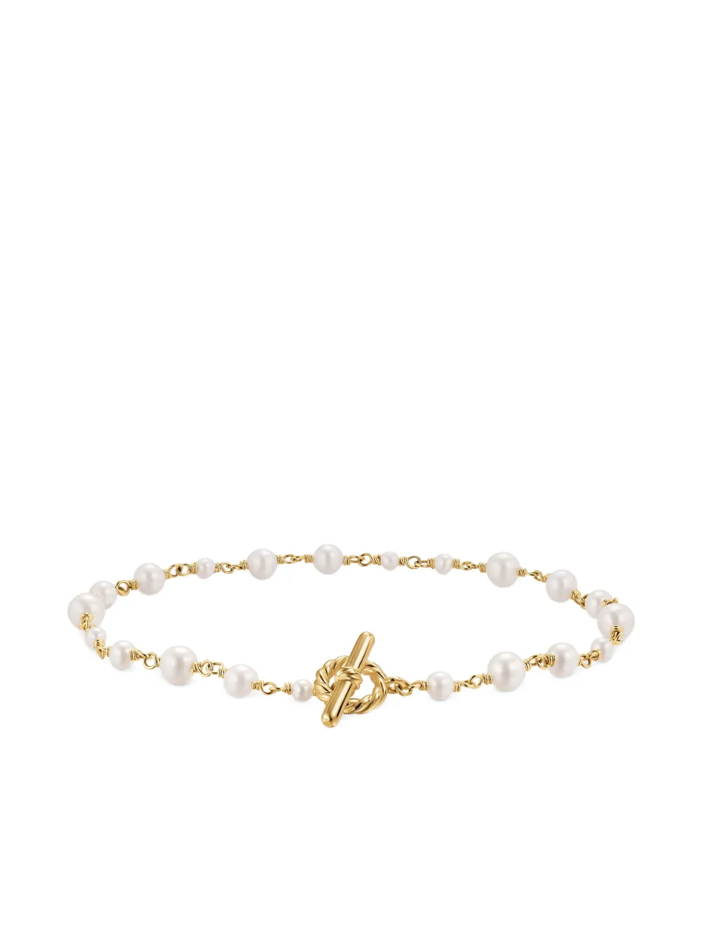 

Браслет из 18-каратного желтого золота с жемчужной цепочкой David Yurman, золотой