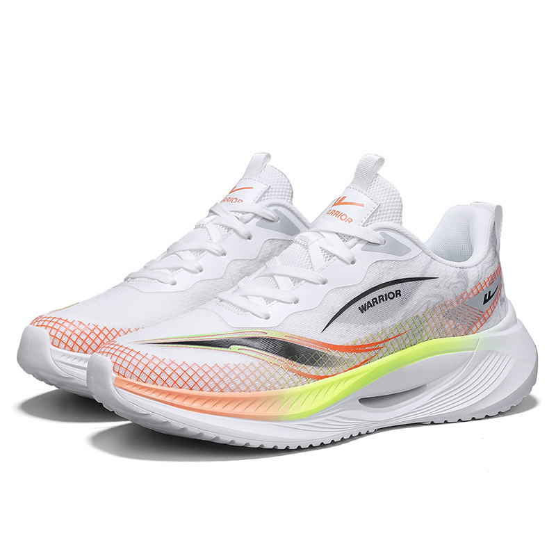 

Износостойкие дышащие низкие кроссовки для бега для мужчин WARRIOR, White Yellow Orange