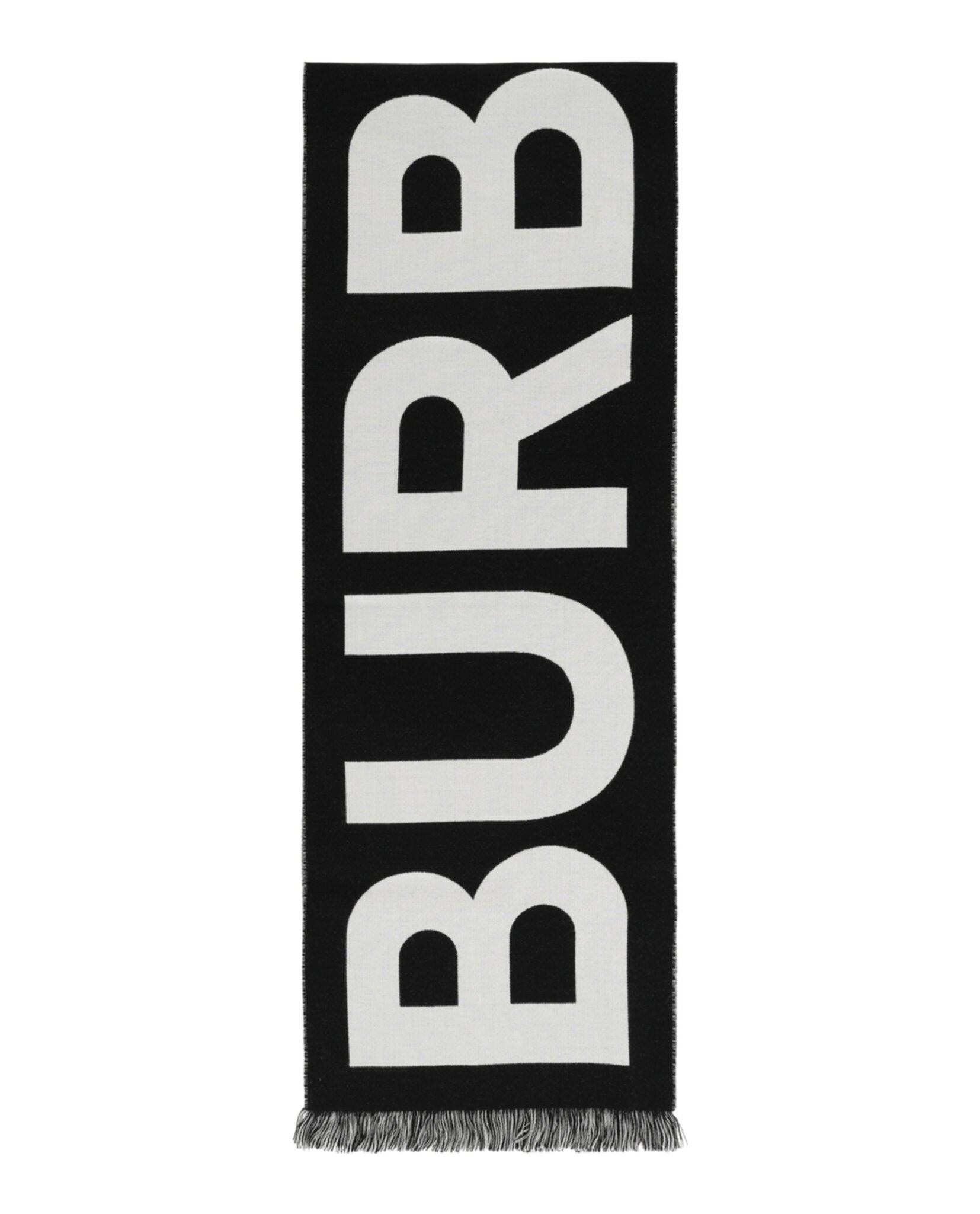 

Шерстяной шарф с логотипом Burberry, черный
