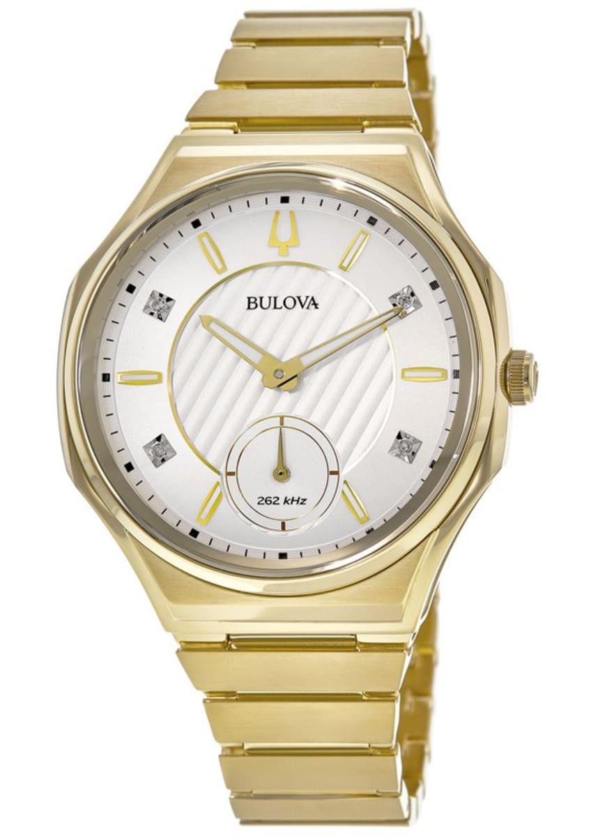 

Женские часы Bulova Curv Gold PVD Steel 97P136