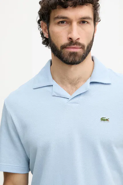Поло с добавлением льна мужское Lacoste, синий — фото 4