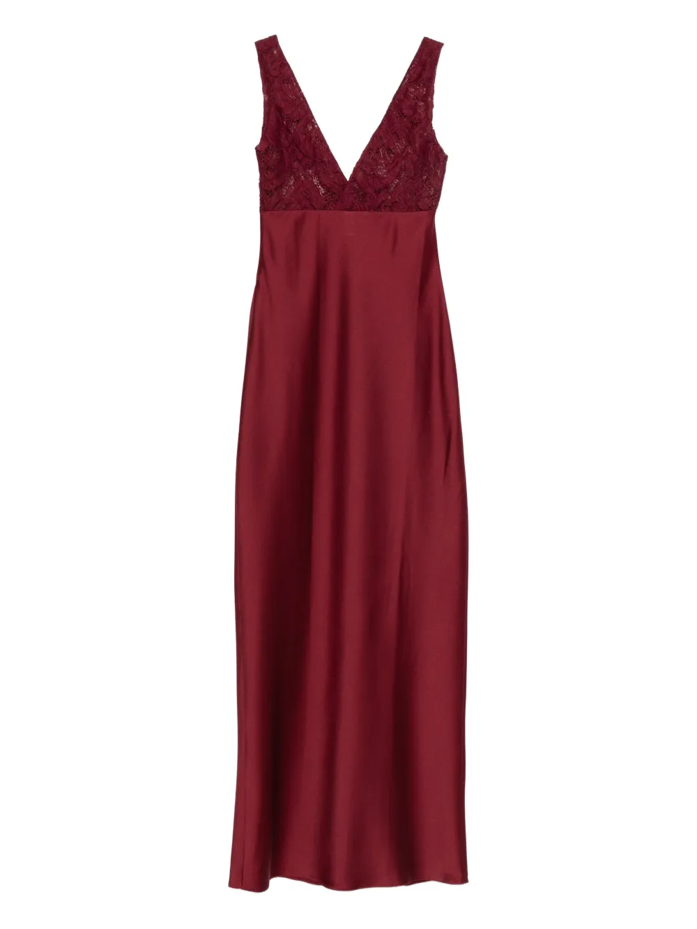 

Макси-платье с V-образным вырезом и кружевом Atu Body Couture, красный