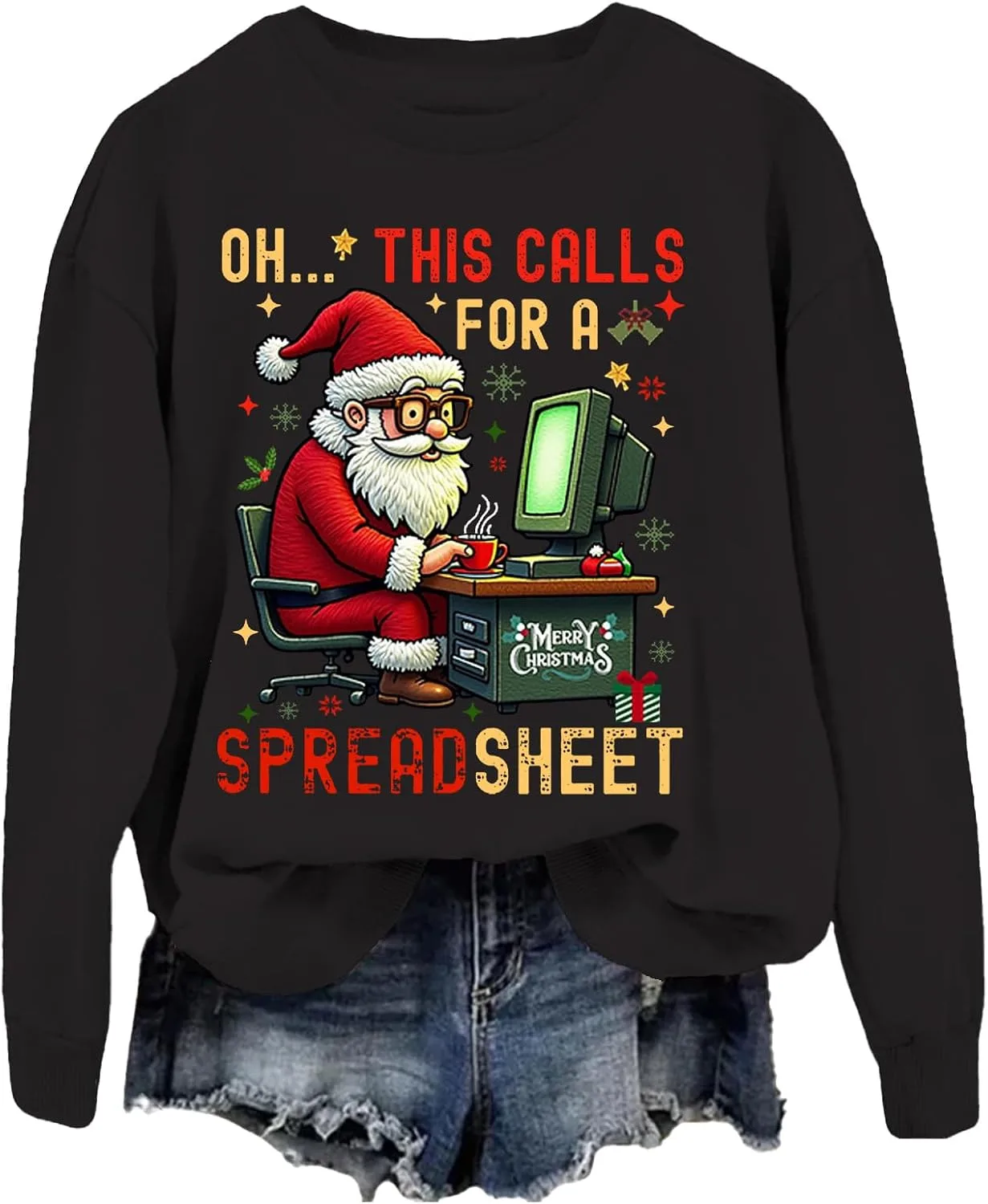 

Толстовка с капюшоном "Santa" и принтом "Oh This Calls for A Spreadsheet" SIMJEW
