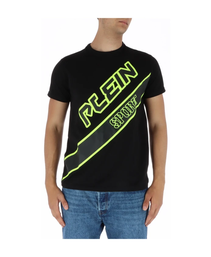 

Черная футболка с короткими рукавами и принтом Plein Sport, черный