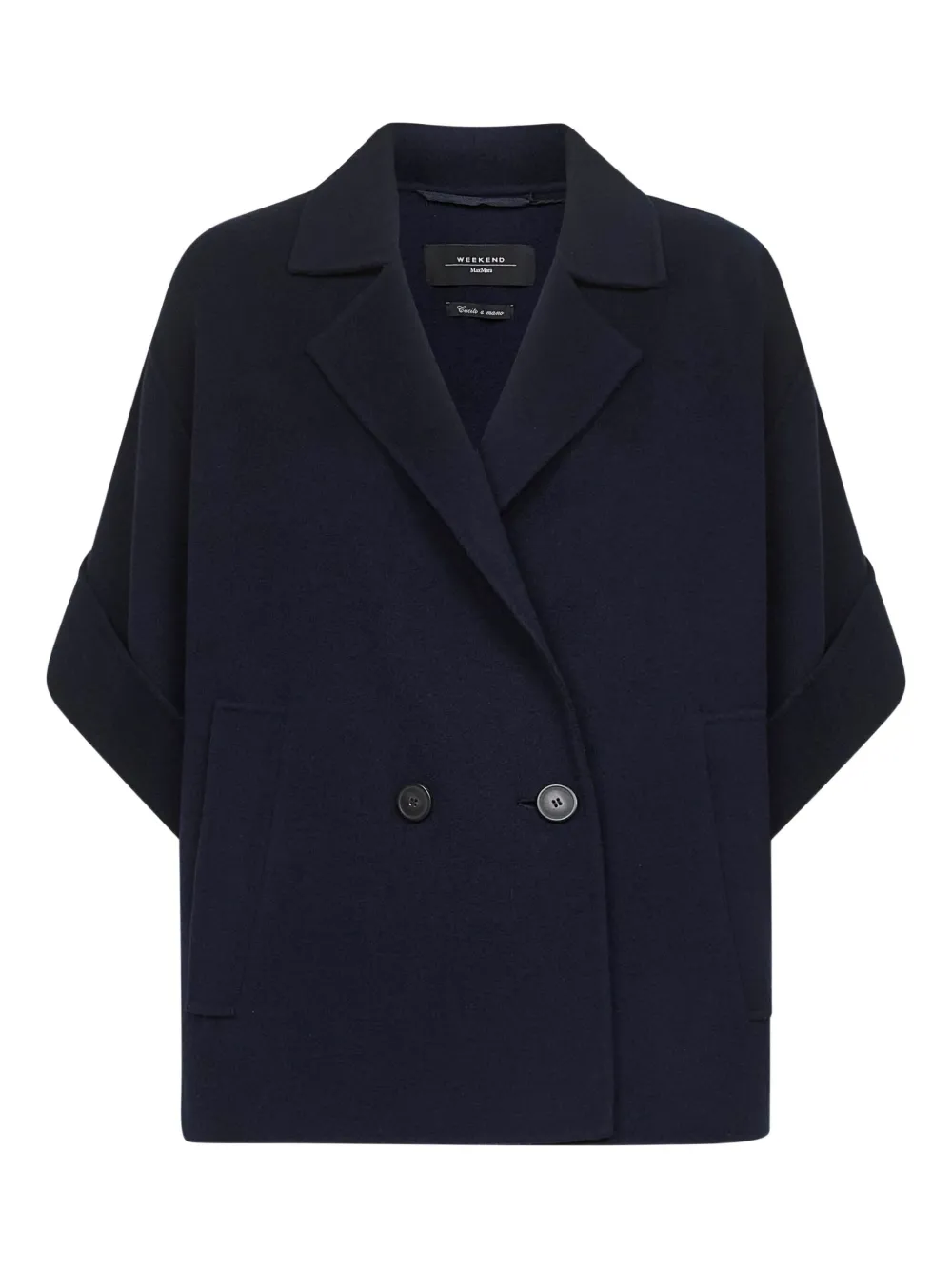 

Двубортное пальто с короткими рукавами Weekend Max Mara, синий