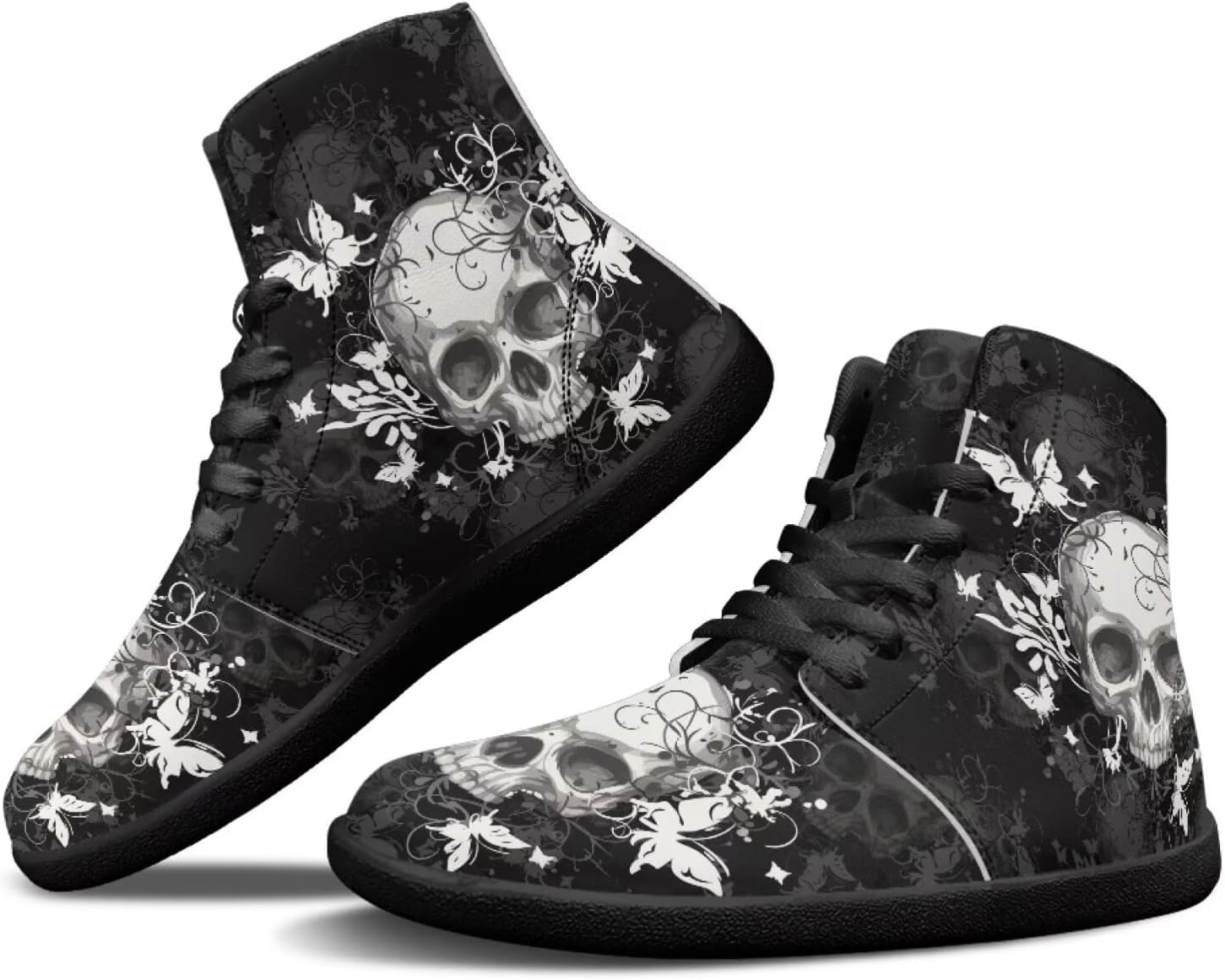 

Мужские минималистичные кроссовки Binienty для ходьбы, Skull & Butterfly