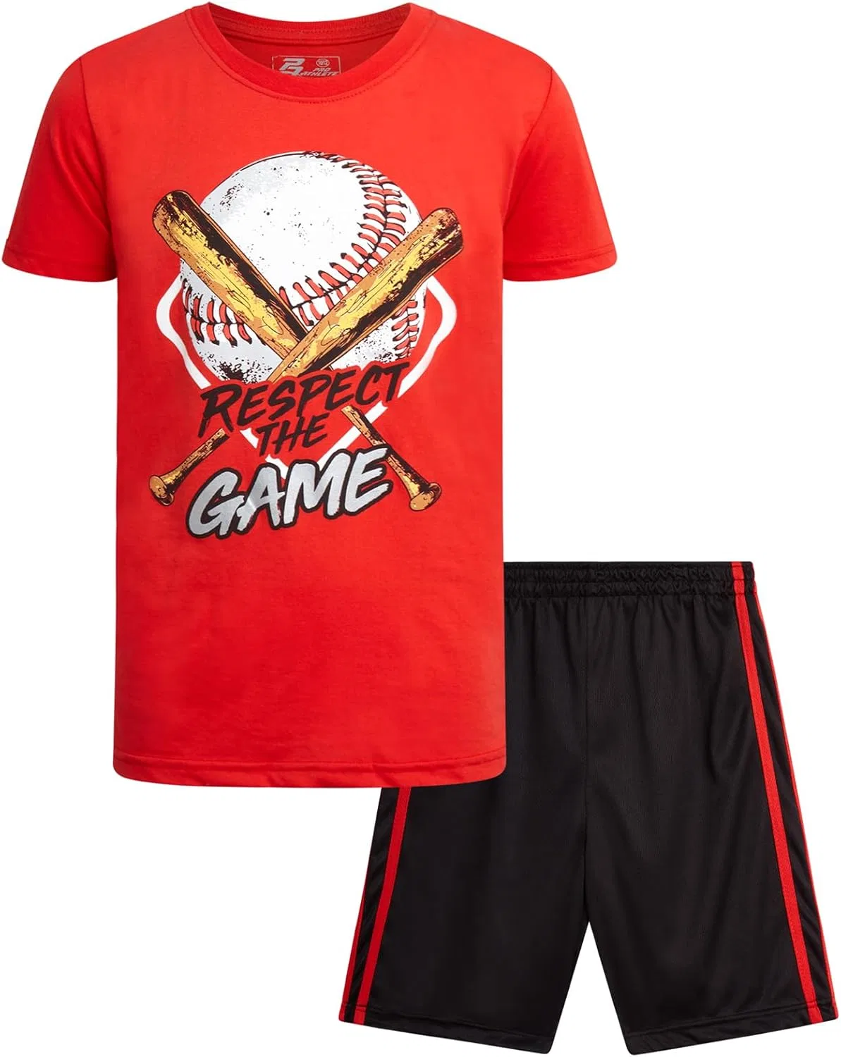 Детский спортивный комплект из футболки и шорт, Pro Athlete, Red/Black Baseball