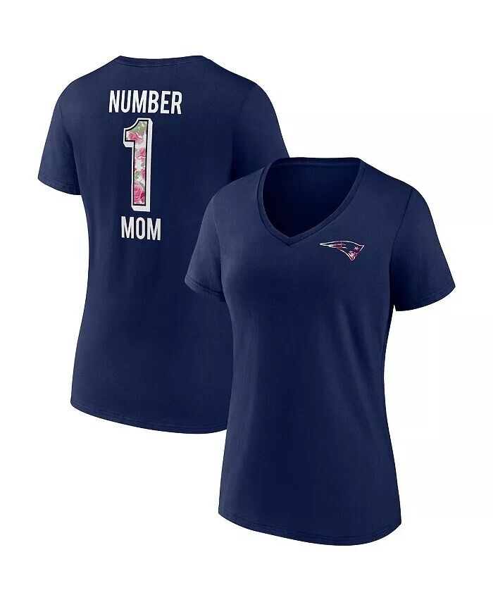 

Женская темно-синяя футболка с v-образным вырезом ко Дню матери New England Patriots Team Fanatics