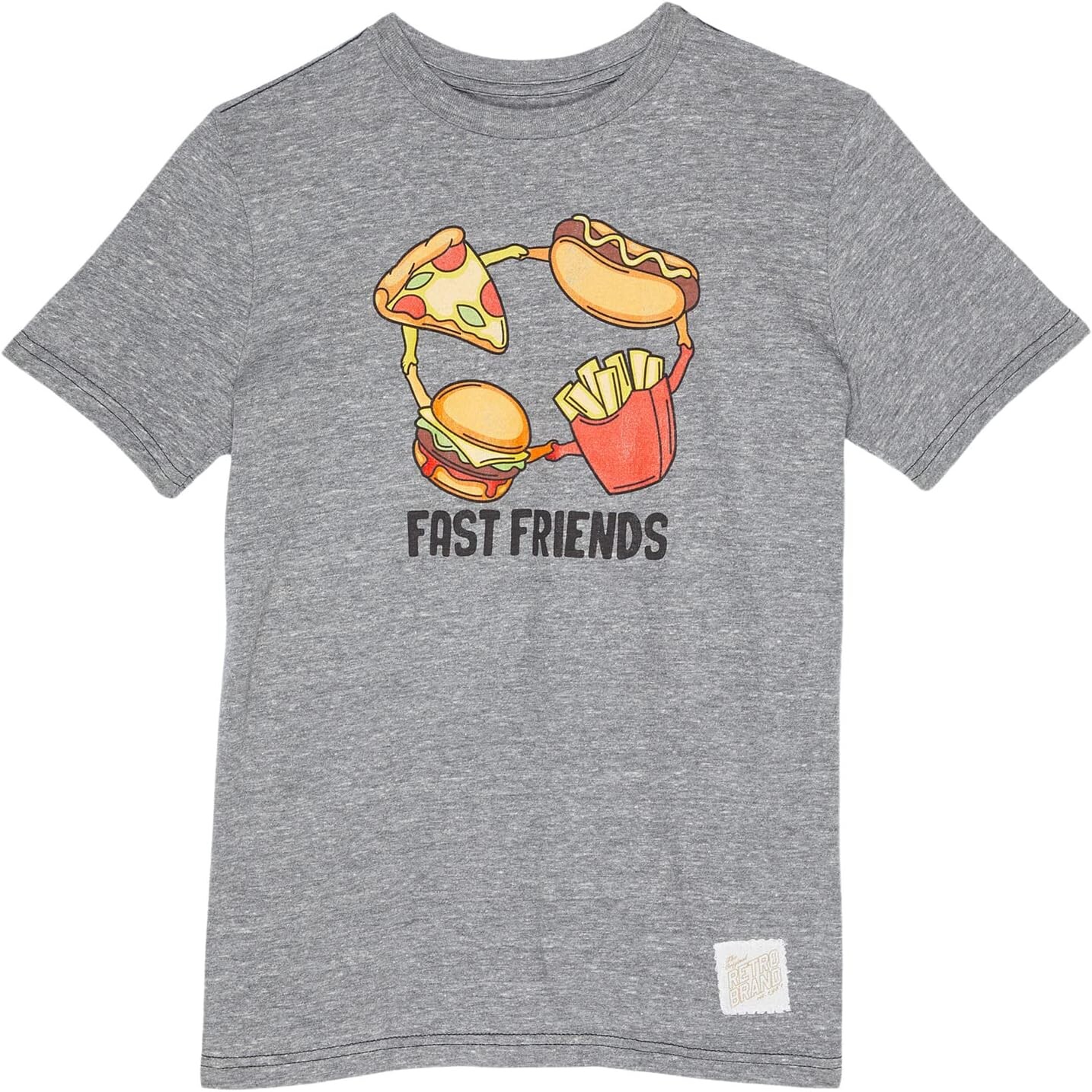 

Футболка The Original Retro Brand Kids Fast Food Friends Tri-Blend Crew Neck Tee, цвет Streaky Grey