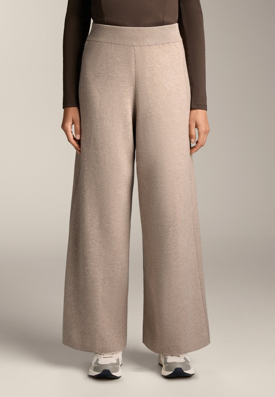 

Брюки OYSHO SIDE RIB WIDE-LEG KNIT, Beige