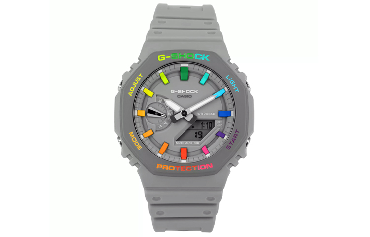 

CASIO Часы Men Liquid Crystal/Analog Dual Display Series Gray Watch GA-2100-1AERD