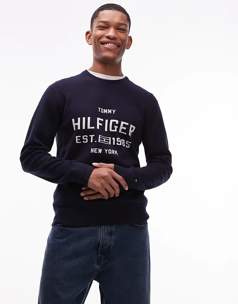 

Джемпер с логотипом Tommy Hilfiger в темно-синем цвете